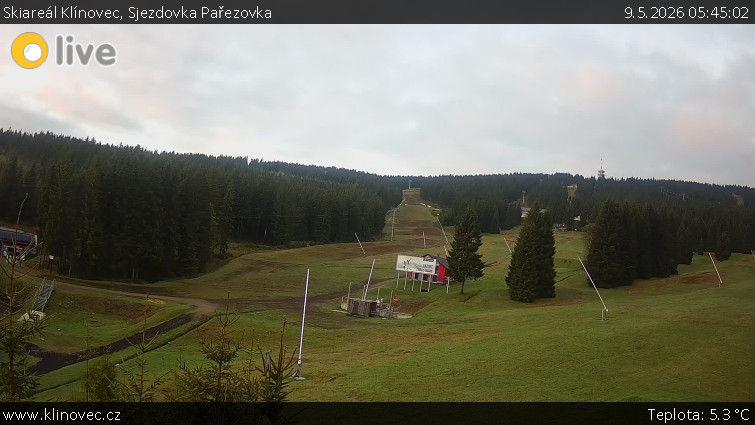 Skiareál Klínovec - Sjezdovka Pařezovka, lanovka CineStar Express - 9.5.2026 v 05:45