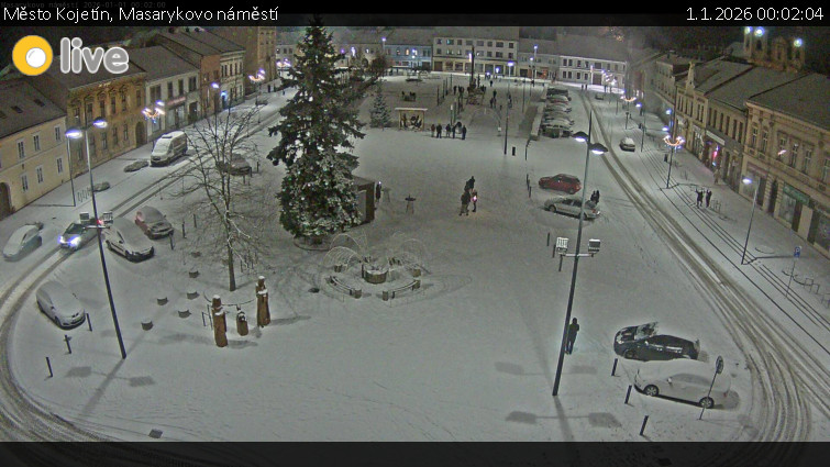 Město Kojetín - Masarykovo náměstí - 1.1.2026 v 00:02