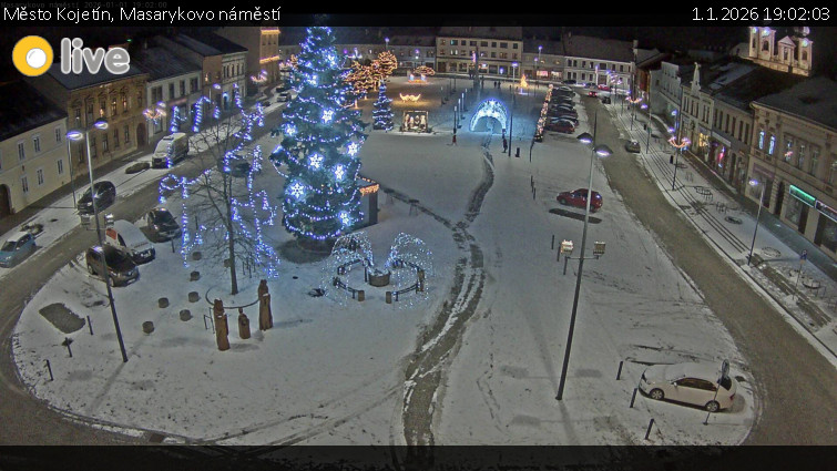 Město Kojetín - Masarykovo náměstí - 1.1.2026 v 19:02
