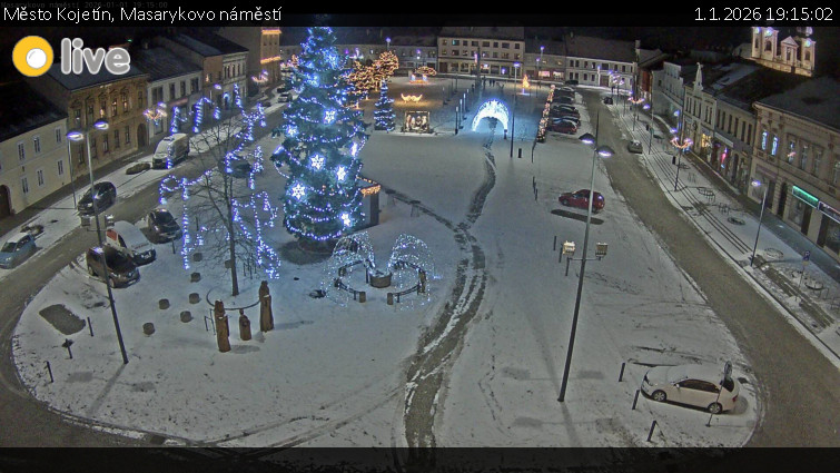 Město Kojetín - Masarykovo náměstí - 1.1.2026 v 19:15