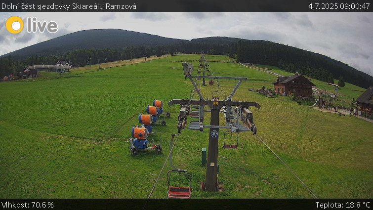 Skiarena R3 Ramzová - Dolní část sjezdovky Skiareálu Ramzová - 4.7.2025 v 09:00 Skiarena R3 Ramzová - Dolní část sjezdovky Skiareálu Ramzová - 4.7.2025 v 09:00