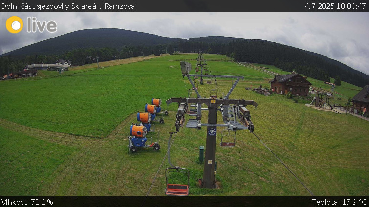 Skiarena R3 Ramzová - Dolní část sjezdovky Skiareálu Ramzová - 4.7.2025 v 10:00 Skiarena R3 Ramzová - Dolní část sjezdovky Skiareálu Ramzová - 4.7.2025 v 10:00