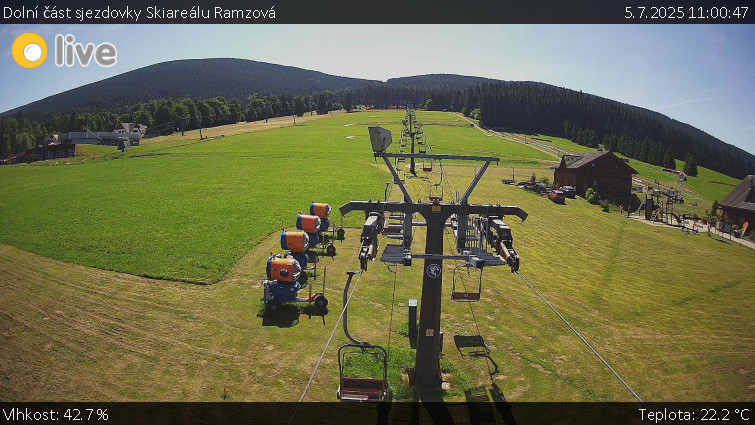 Skiarena R3 Ramzová - Dolní část sjezdovky Skiareálu Ramzová - 5.7.2025 v 11:00 Skiarena R3 Ramzová - Dolní část sjezdovky Skiareálu Ramzová - 5.7.2025 v 11:00