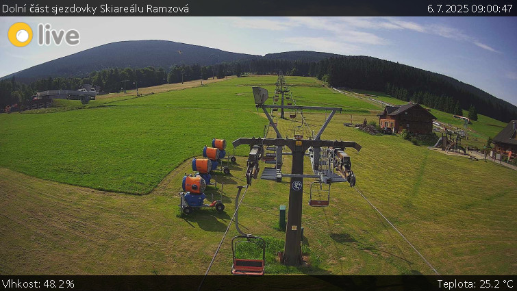 Skiarena R3 Ramzová - Dolní část sjezdovky Skiareálu Ramzová - 6.7.2025 v 09:00 Skiarena R3 Ramzová - Dolní část sjezdovky Skiareálu Ramzová - 6.7.2025 v 09:00