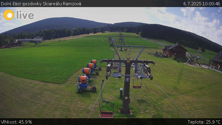 Skiarena R3 Ramzová - Dolní část sjezdovky Skiareálu Ramzová - 6.7.2025 v 10:00 Skiarena R3 Ramzová - Dolní část sjezdovky Skiareálu Ramzová - 6.7.2025 v 10:00