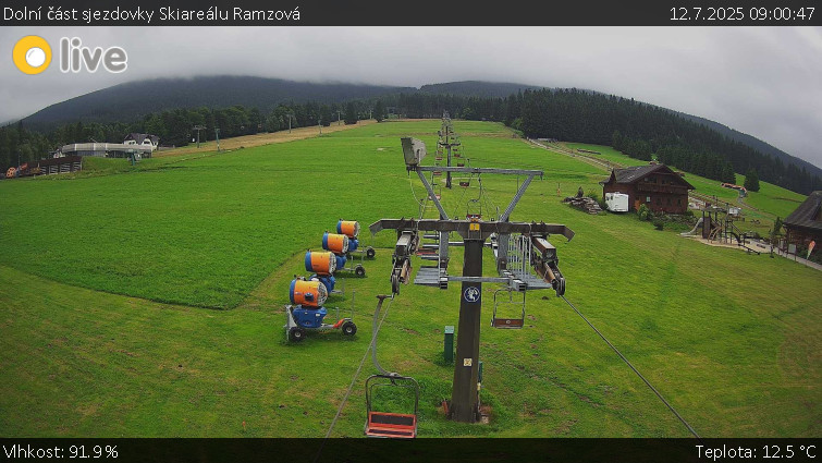 Skiarena R3 Ramzová - Dolní část sjezdovky Skiareálu Ramzová - 12.7.2025 v 09:00 Skiarena R3 Ramzová - Dolní část sjezdovky Skiareálu Ramzová - 12.7.2025 v 09:00