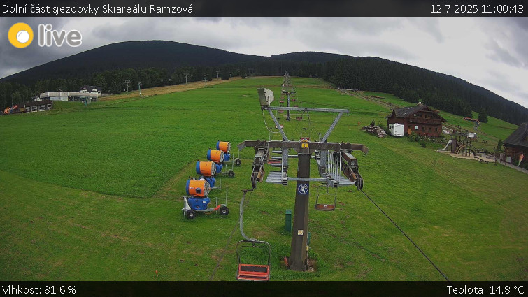 Skiarena R3 Ramzová - Dolní část sjezdovky Skiareálu Ramzová - 12.7.2025 v 11:00 Skiarena R3 Ramzová - Dolní část sjezdovky Skiareálu Ramzová - 12.7.2025 v 11:00
