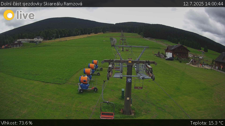 Skiarena R3 Ramzová - Dolní část sjezdovky Skiareálu Ramzová - 12.7.2025 v 14:00 Skiarena R3 Ramzová - Dolní část sjezdovky Skiareálu Ramzová - 12.7.2025 v 14:00