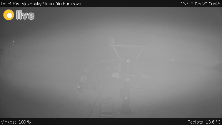 Horské atrakce Ramzová - Dolní část sjezdovky Skiareálu Ramzová - 13.9.2025 v 20:00 Horské atrakce Ramzová - Dolní část sjezdovky Skiareálu Ramzová - 13.9.2025 v 20:00