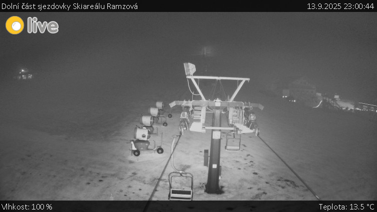Horské atrakce Ramzová - Dolní část sjezdovky Skiareálu Ramzová - 13.9.2025 v 23:00