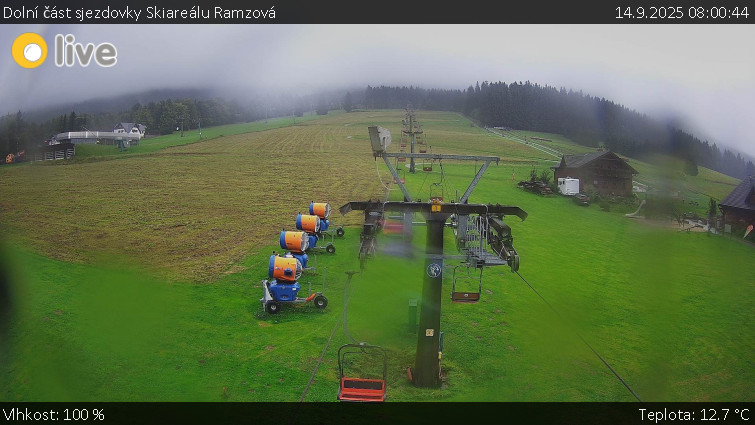 Horské atrakce Ramzová - Dolní část sjezdovky Skiareálu Ramzová - 14.9.2025 v 08:00