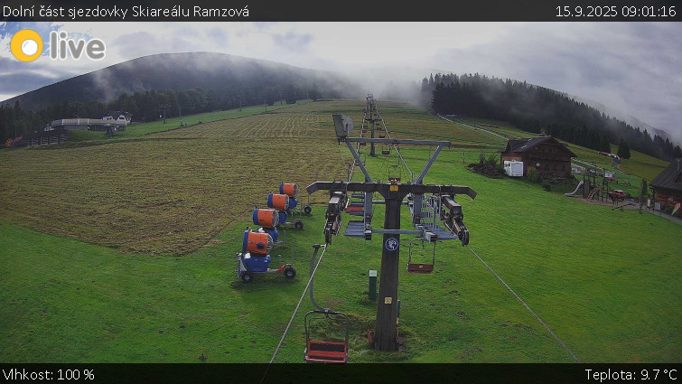 Horské atrakce Ramzová - Dolní část sjezdovky Skiareálu Ramzová - 15.9.2025 v 09:01