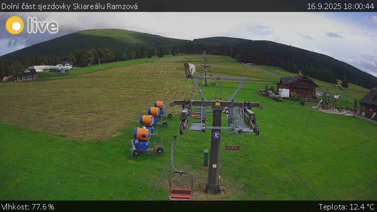 Horské atrakce Ramzová - Dolní část sjezdovky Skiareálu Ramzová - 16.9.2025 v 18:00