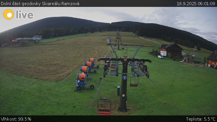 Horské atrakce Ramzová - Dolní část sjezdovky Skiareálu Ramzová - 18.9.2025 v 06:01