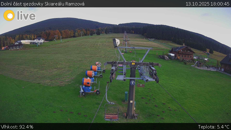 Horské atrakce Ramzová - Dolní část sjezdovky Skiareálu Ramzová - 13.10.2025 v 18:00