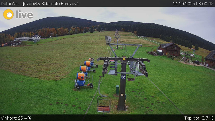 Horské atrakce Ramzová - Dolní část sjezdovky Skiareálu Ramzová - 14.10.2025 v 08:00 Horské atrakce Ramzová - Dolní část sjezdovky Skiareálu Ramzová - 14.10.2025 v 08:00