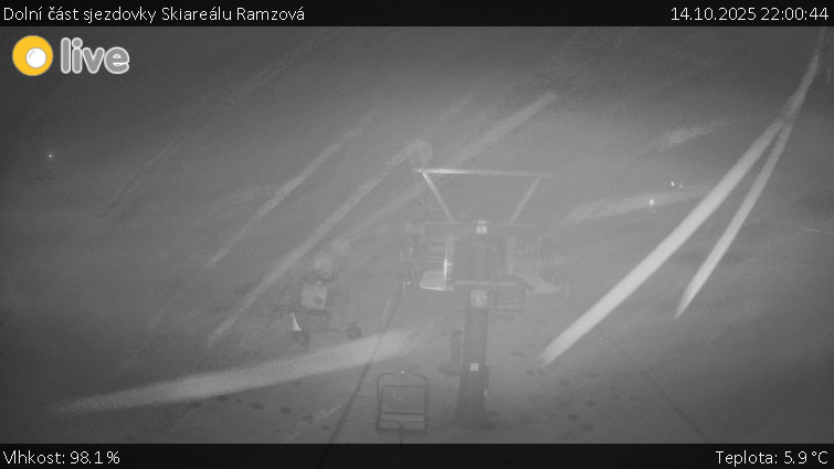 Horské atrakce Ramzová - Dolní část sjezdovky Skiareálu Ramzová - 14.10.2025 v 22:00 Horské atrakce Ramzová - Dolní část sjezdovky Skiareálu Ramzová - 14.10.2025 v 22:00