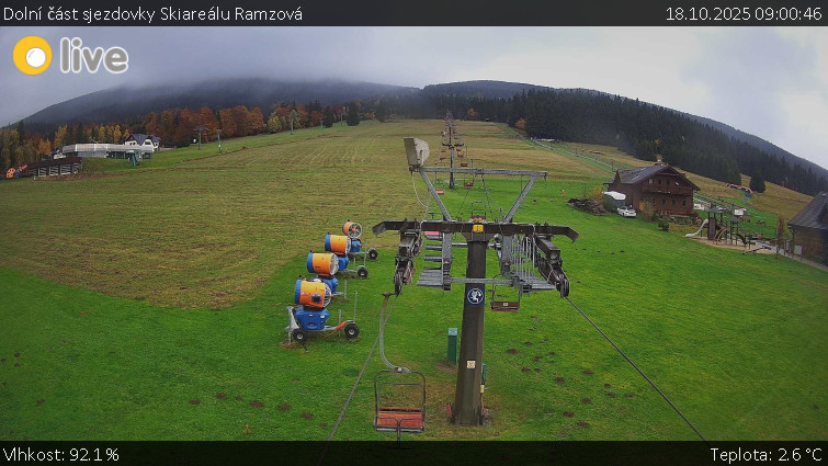 Horské atrakce Ramzová - Dolní část sjezdovky Skiareálu Ramzová - 18.10.2025 v 09:00 Horské atrakce Ramzová - Dolní část sjezdovky Skiareálu Ramzová - 18.10.2025 v 09:00