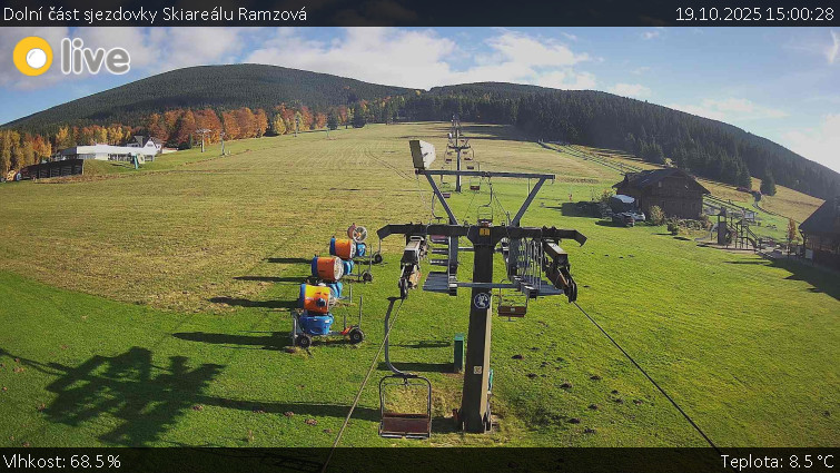 Horské atrakce Ramzová - Dolní část sjezdovky Skiareálu Ramzová - 19.10.2025 v 15:00 Horské atrakce Ramzová - Dolní část sjezdovky Skiareálu Ramzová - 19.10.2025 v 15:00