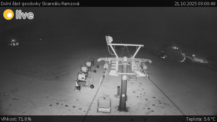 Horské atrakce Ramzová - Dolní část sjezdovky Skiareálu Ramzová - 21.10.2025 v 03:00