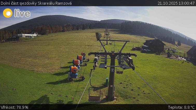 Horské atrakce Ramzová - Dolní část sjezdovky Skiareálu Ramzová - 21.10.2025 v 13:00 Horské atrakce Ramzová - Dolní část sjezdovky Skiareálu Ramzová - 21.10.2025 v 13:00