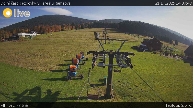Horské atrakce Ramzová - Dolní část sjezdovky Skiareálu Ramzová - 21.10.2025 v 14:00 Horské atrakce Ramzová - Dolní část sjezdovky Skiareálu Ramzová - 21.10.2025 v 14:00