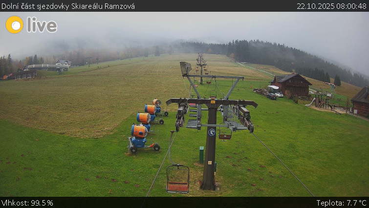 Horské atrakce Ramzová - Dolní část sjezdovky Skiareálu Ramzová - 22.10.2025 v 08:00