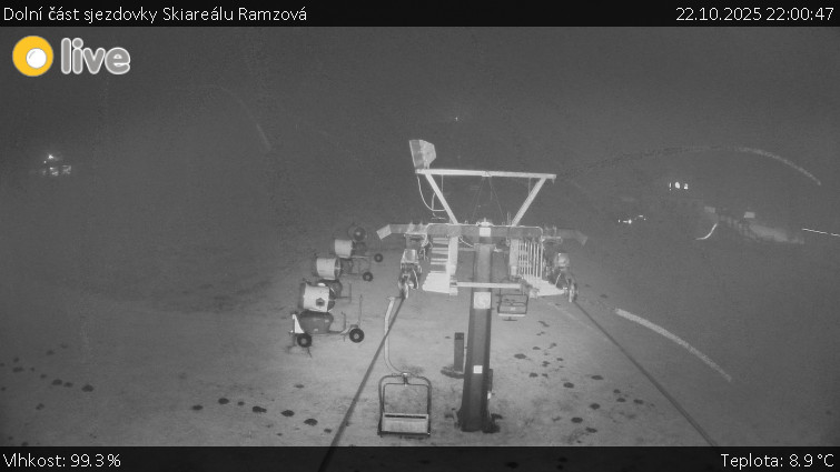 Horské atrakce Ramzová - Dolní část sjezdovky Skiareálu Ramzová - 22.10.2025 v 22:00 Horské atrakce Ramzová - Dolní část sjezdovky Skiareálu Ramzová - 22.10.2025 v 22:00