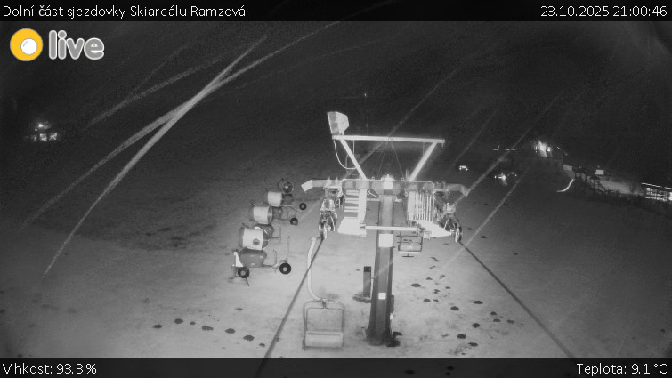 Horské atrakce Ramzová - Dolní část sjezdovky Skiareálu Ramzová - 23.10.2025 v 21:00 Horské atrakce Ramzová - Dolní část sjezdovky Skiareálu Ramzová - 23.10.2025 v 21:00