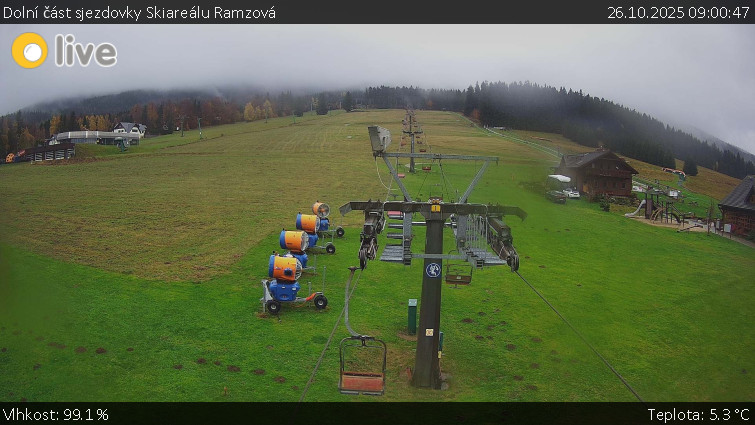 Horské atrakce Ramzová - Dolní část sjezdovky Skiareálu Ramzová - 26.10.2025 v 09:00 Horské atrakce Ramzová - Dolní část sjezdovky Skiareálu Ramzová - 26.10.2025 v 09:00