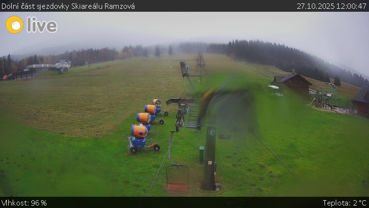 Horské atrakce Ramzová - Dolní část sjezdovky Skiareálu Ramzová - 27.10.2025 v 12:00 Horské atrakce Ramzová - Dolní část sjezdovky Skiareálu Ramzová - 27.10.2025 v 12:00