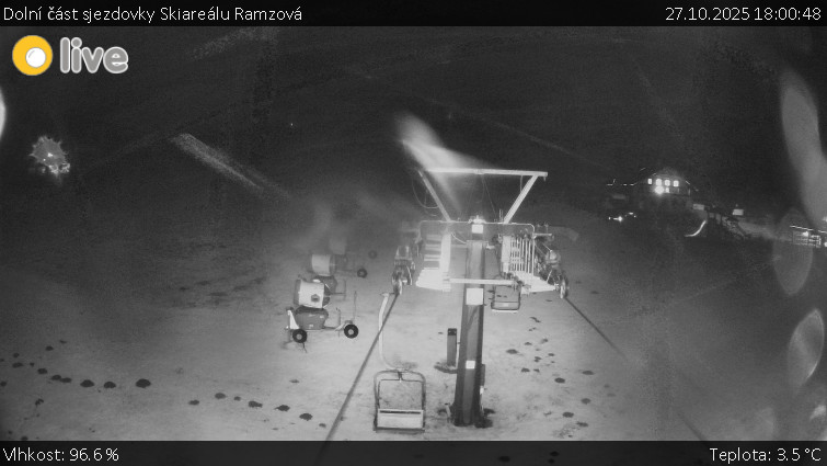 Horské atrakce Ramzová - Dolní část sjezdovky Skiareálu Ramzová - 27.10.2025 v 18:00