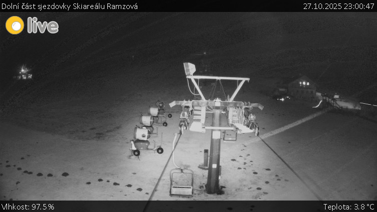 Horské atrakce Ramzová - Dolní část sjezdovky Skiareálu Ramzová - 27.10.2025 v 23:00 Horské atrakce Ramzová - Dolní část sjezdovky Skiareálu Ramzová - 27.10.2025 v 23:00