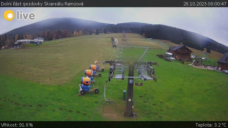 Horské atrakce Ramzová - Dolní část sjezdovky Skiareálu Ramzová - 28.10.2025 v 08:00 Horské atrakce Ramzová - Dolní část sjezdovky Skiareálu Ramzová - 28.10.2025 v 08:00