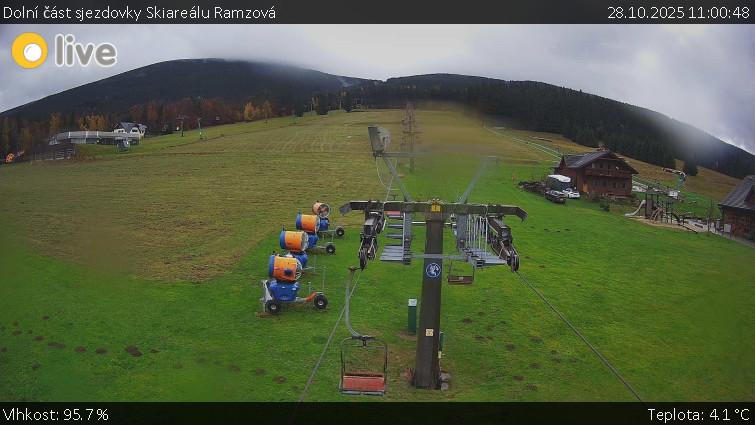 Horské atrakce Ramzová - Dolní část sjezdovky Skiareálu Ramzová - 28.10.2025 v 11:00 Horské atrakce Ramzová - Dolní část sjezdovky Skiareálu Ramzová - 28.10.2025 v 11:00