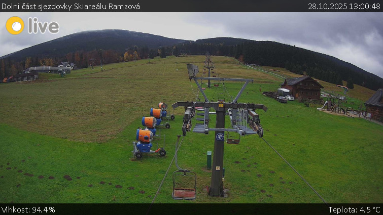 Horské atrakce Ramzová - Dolní část sjezdovky Skiareálu Ramzová - 28.10.2025 v 13:00 Horské atrakce Ramzová - Dolní část sjezdovky Skiareálu Ramzová - 28.10.2025 v 13:00