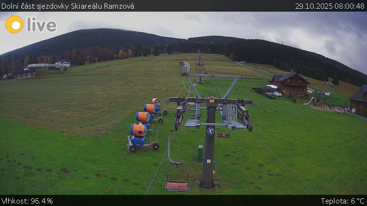 Horské atrakce Ramzová - Dolní část sjezdovky Skiareálu Ramzová - 29.10.2025 v 08:00 Horské atrakce Ramzová - Dolní část sjezdovky Skiareálu Ramzová - 29.10.2025 v 08:00