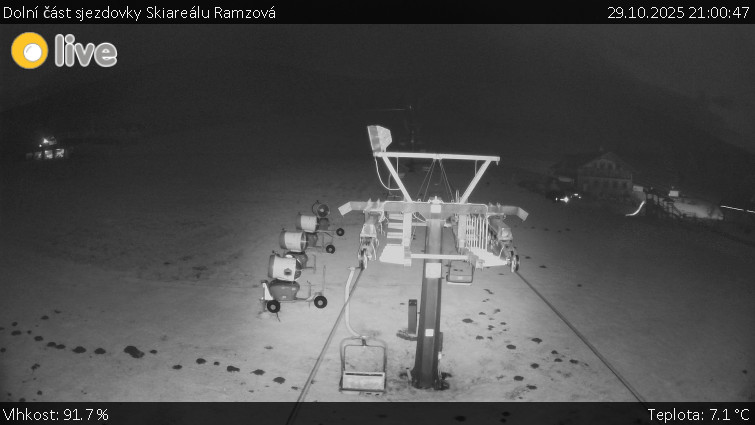 Horské atrakce Ramzová - Dolní část sjezdovky Skiareálu Ramzová - 29.10.2025 v 21:00 Horské atrakce Ramzová - Dolní část sjezdovky Skiareálu Ramzová - 29.10.2025 v 21:00