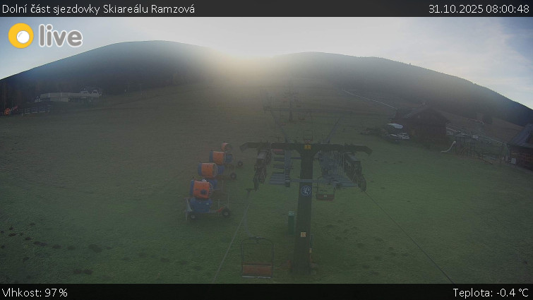 Horské atrakce Ramzová - Dolní část sjezdovky Skiareálu Ramzová - 31.10.2025 v 08:00 Horské atrakce Ramzová - Dolní část sjezdovky Skiareálu Ramzová - 31.10.2025 v 08:00