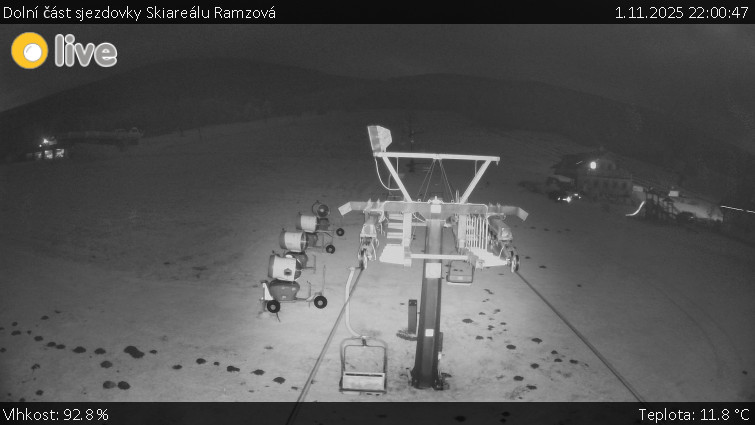 Horské atrakce Ramzová - Dolní část sjezdovky Skiareálu Ramzová - 1.11.2025 v 22:00 Horské atrakce Ramzová - Dolní část sjezdovky Skiareálu Ramzová - 1.11.2025 v 22:00