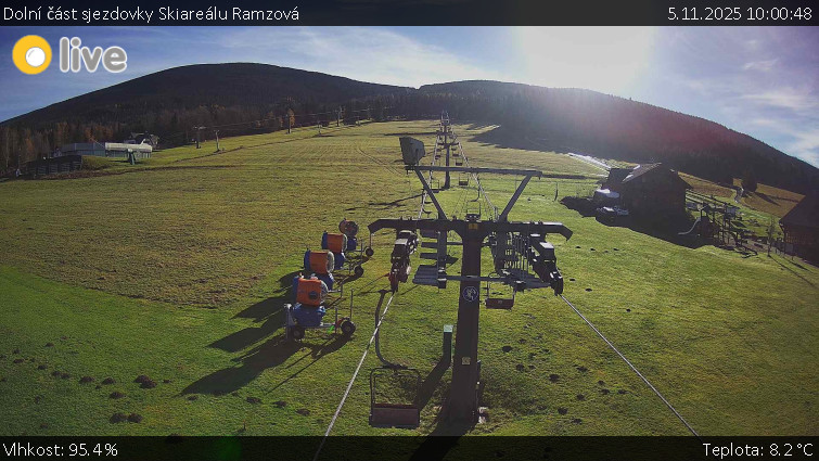 Horské atrakce Ramzová - Dolní část sjezdovky Skiareálu Ramzová - 5.11.2025 v 10:00