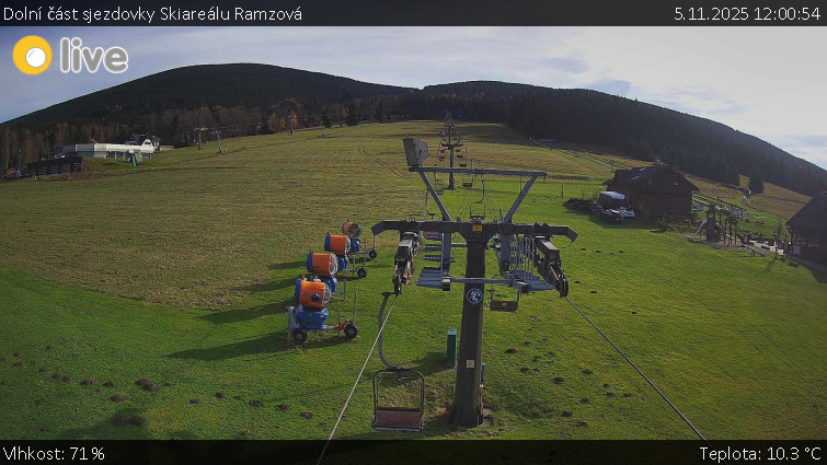 Horské atrakce Ramzová - Dolní část sjezdovky Skiareálu Ramzová - 5.11.2025 v 12:00