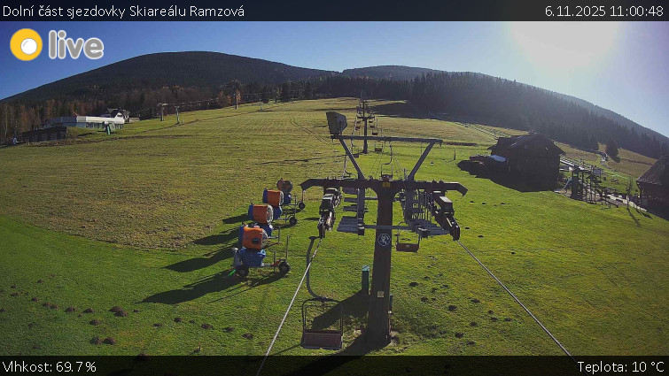 Horské atrakce Ramzová - Dolní část sjezdovky Skiareálu Ramzová - 6.11.2025 v 11:00