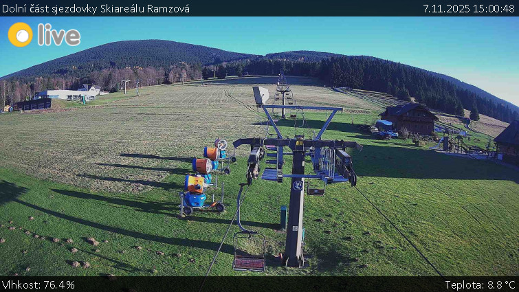 Horské atrakce Ramzová - Dolní část sjezdovky Skiareálu Ramzová - 7.11.2025 v 15:00