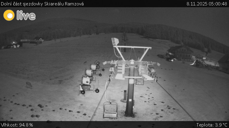 Horské atrakce Ramzová - Dolní část sjezdovky Skiareálu Ramzová - 8.11.2025 v 05:00