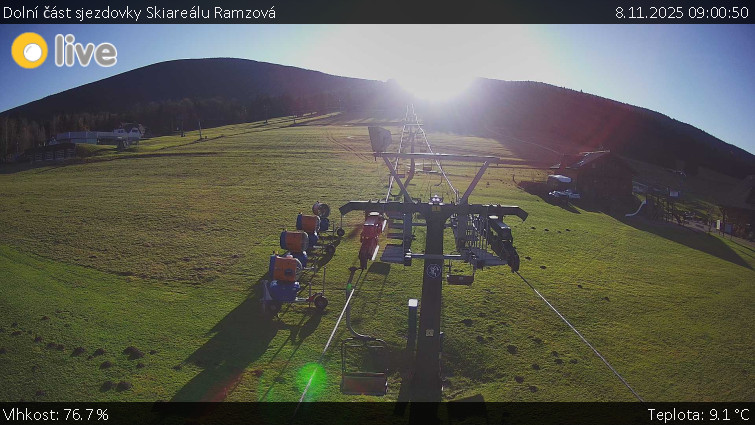 Horské atrakce Ramzová - Dolní část sjezdovky Skiareálu Ramzová - 8.11.2025 v 09:00