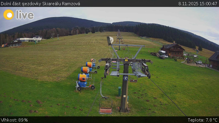 Horské atrakce Ramzová - Dolní část sjezdovky Skiareálu Ramzová - 8.11.2025 v 15:00