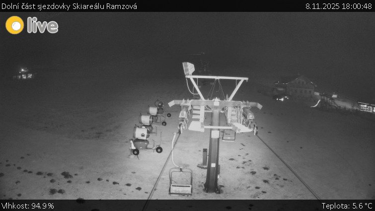 Horské atrakce Ramzová - Dolní část sjezdovky Skiareálu Ramzová - 8.11.2025 v 18:00