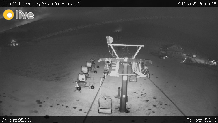 Horské atrakce Ramzová - Dolní část sjezdovky Skiareálu Ramzová - 8.11.2025 v 20:00