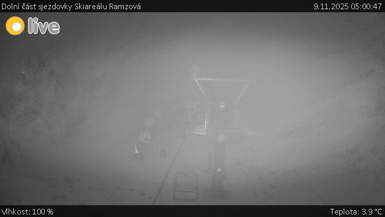 Horské atrakce Ramzová - Dolní část sjezdovky Skiareálu Ramzová - 9.11.2025 v 05:00
